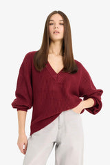 Defacto Kadın Pullover Z7135Az - Bordo
