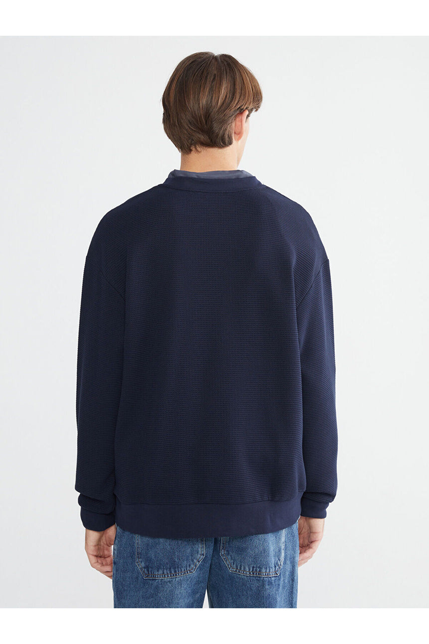 LC Waikiki Erkek Sweatshirt W5MR36F8 - Koyu Lacivert