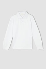 Defacto Çocuk Long Sleeve Polo T-Shirt L0288A6 - Beyaz