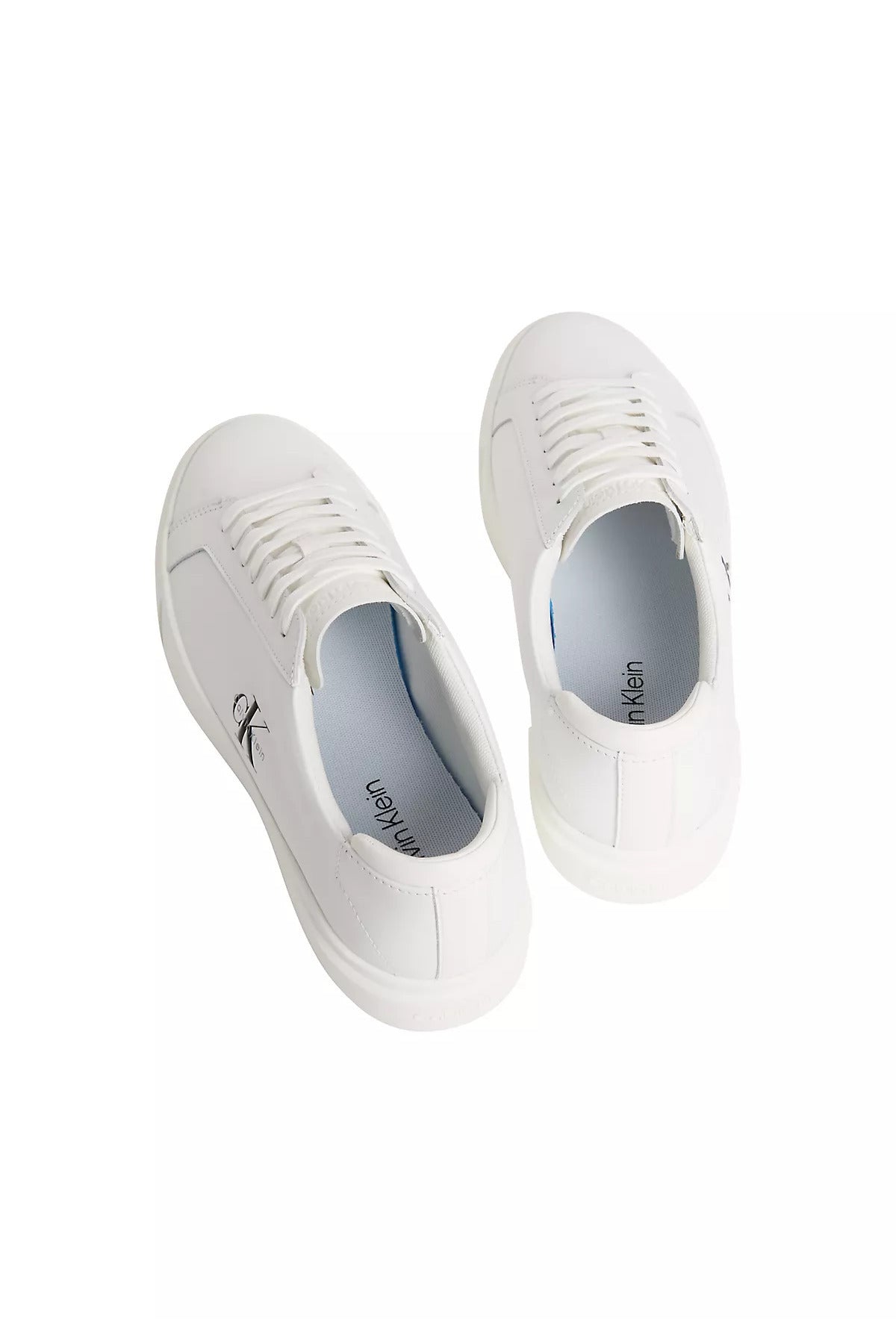 Calvin Klein Basket Cupsole Laceup LTH ML Erkek Sneaker YM0YM01460 - Beyaz