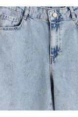 LC Waikiki Kız Çocuk Taşlı Wide Leg Jean Pantolon S6MP14M4 - Açık Mavi