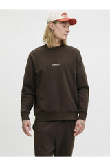 JACK&JONES SWEAT 12278791 - Koyu Kahverengi