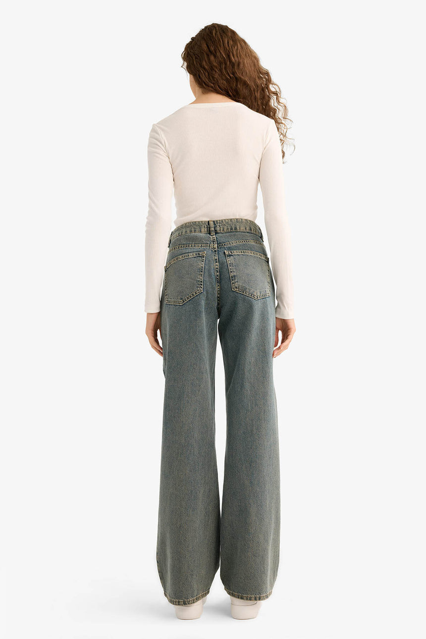 Defacto Kadın Trousers D4316AX - Mavi