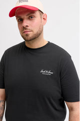 JACK&JONES PLUS JJEARCHIVE GRAPHIC TEE SS ONECK NOOS PLS 12289683 - Siyah