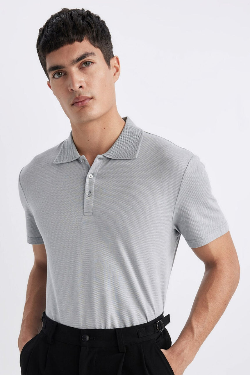 DeFacto M6609AZ Erkek Polo Yaka T-Shirt - Gri