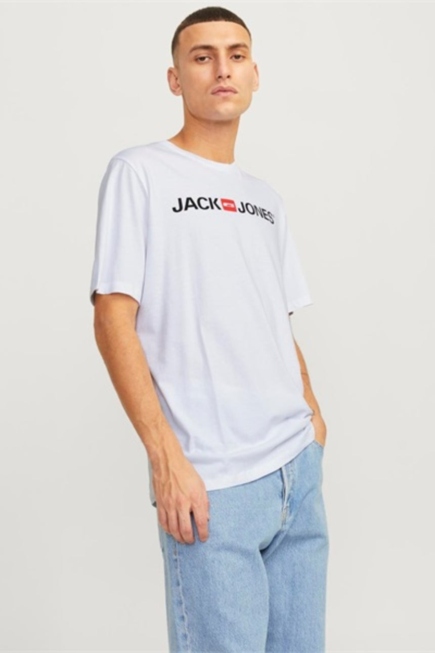 JACK & JONES 12137126 ERKEK TSHIRT - Beyaz