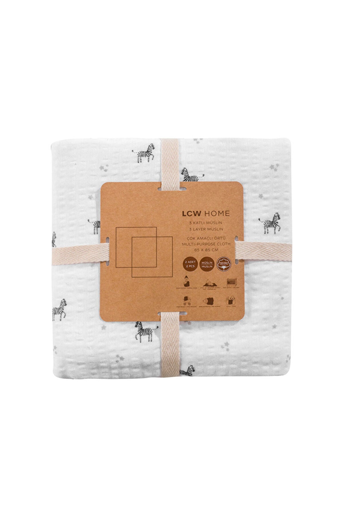 LC Waikiki Home 2'li Krinkle Bebek Örtüsü S60079B1 - Karışık
