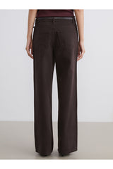 Lcw Kadın Pnt,Wideleg-Brown-Belt-Tkm W5Dg21F8 - Koyu Kahverengi