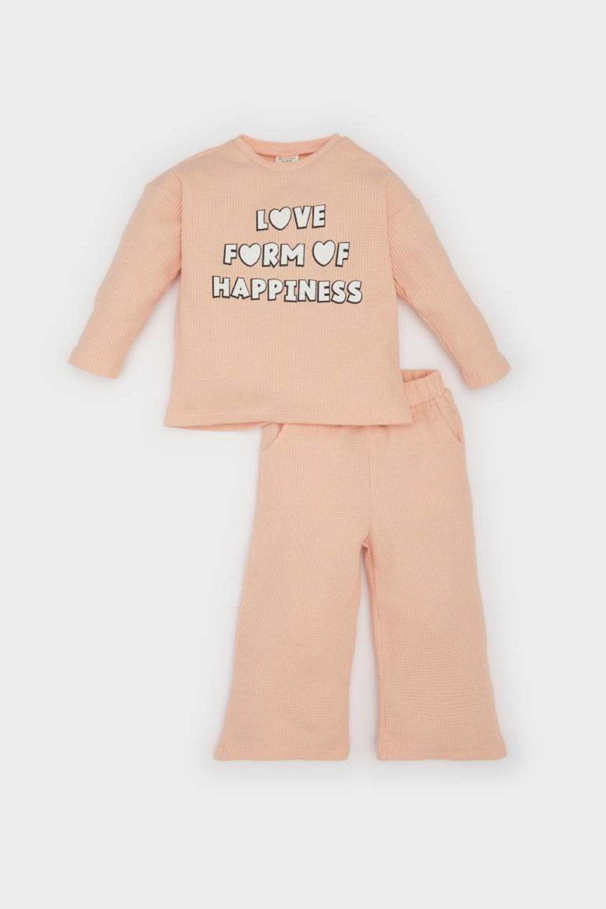 Defacto Çocuk Knitted Set E0202A5 - Somon Rengi / Pembe / Turuncu