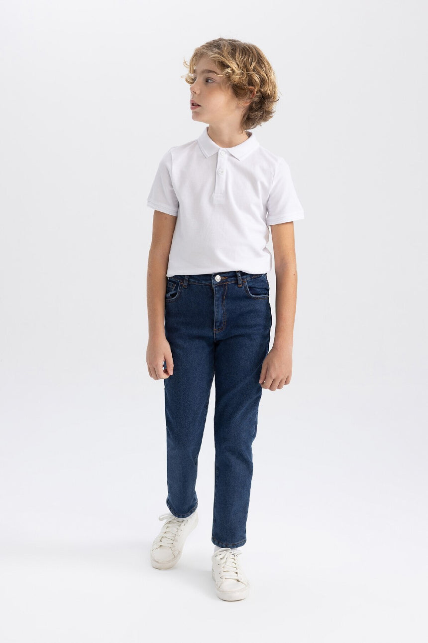 DeFacto K1689A6 Çocuk Polo Yaka T-Shirt - Beyaz