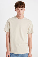 Defacto Erkek T-Shirt V7699Az - Kum Beji