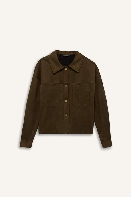 Defacto Kadın Long Sleeve Shirt B2983AX - Koyu Yeşil
