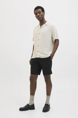 JACK&JONES JJEJEFF SOLID RESORT SHIRT S/S SN 12268443 - Bej/ Açık Gri