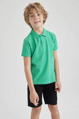 DeFacto K1689A6 Çocuk Polo Yaka T-Shirt - Yeşil