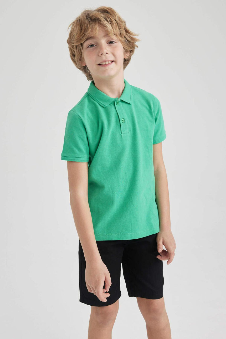 DeFacto K1689A6 Çocuk Polo Yaka T-Shirt - Yeşil
