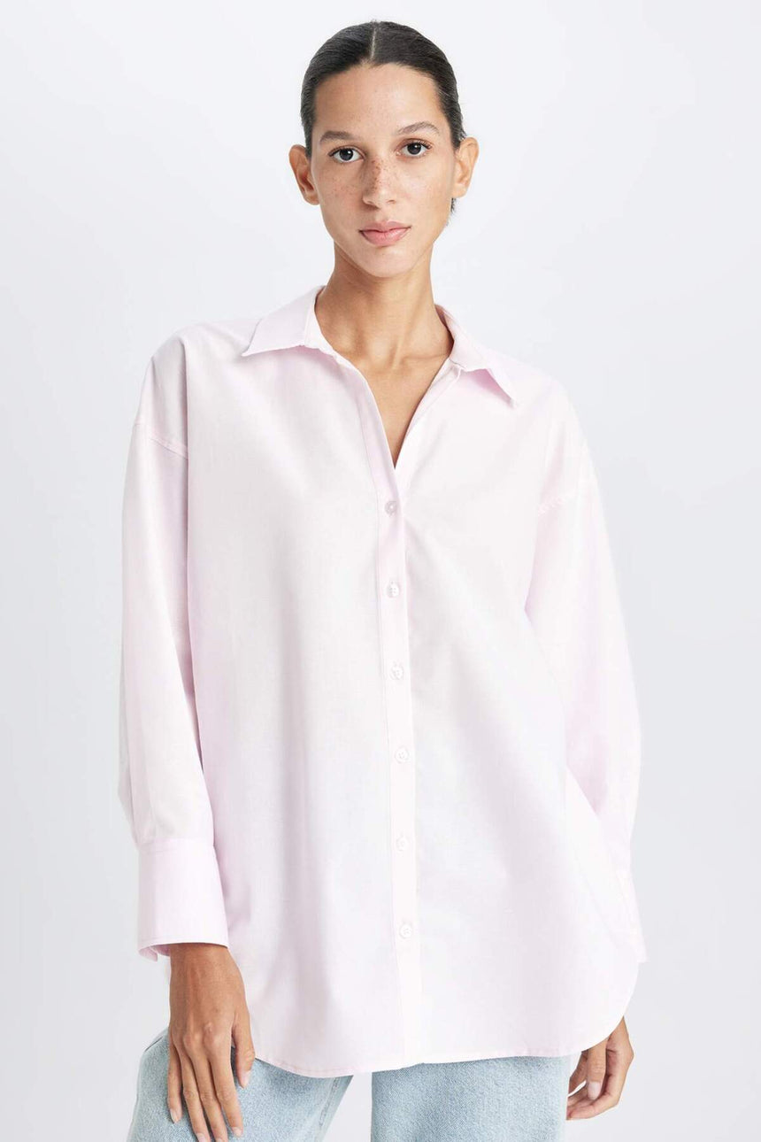 Defacto Kadın Long Sleeve Shirt C4597Ax - Açık Pembe
