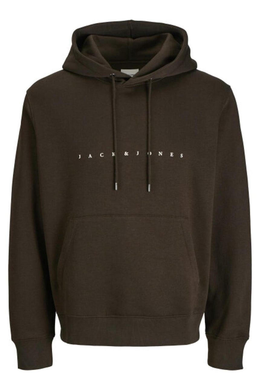 JACK&JONES JJESTAR JJ SWEAT HOOD NOOS 12233972 - Koyu Kahverengi