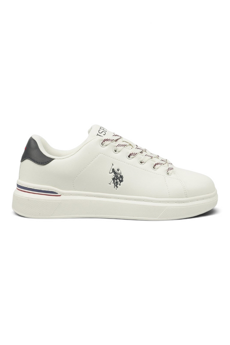 Sporline U.S. Polo Assn. beyaz suni deri erkek sneaker, yan tarafında ikonik logo detayı ile