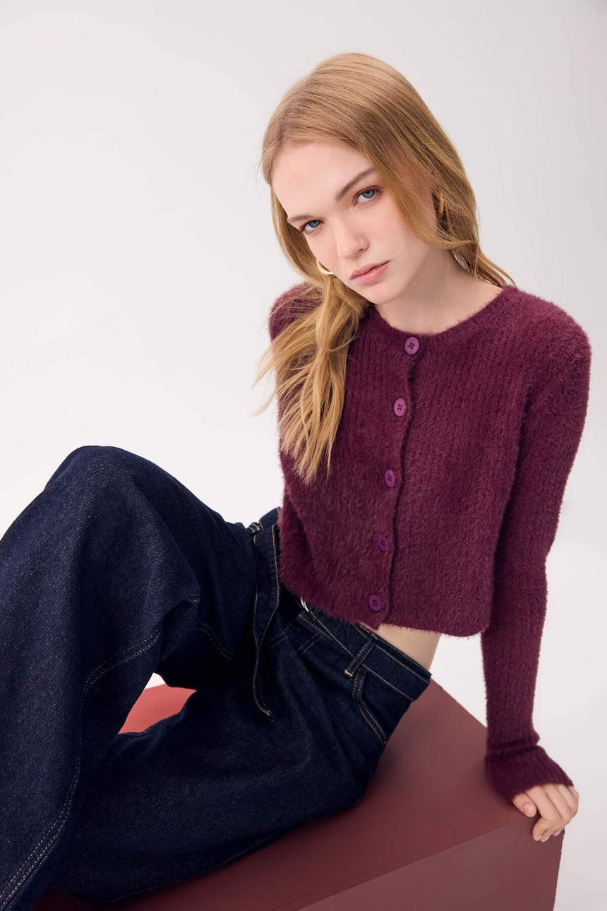 Defacto Kadın Cardigan Z9318Az - Bordo