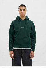 JACK&JONES PLUS JJESOHO SWEAT HOOD NOOS PLS 12279516 - Koyu Yeşil