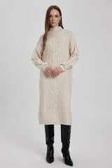 Defacto Kadın Long Sleeve Trico Dress Y2073Az - Ekru