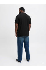 JACK&JONES JJEAUSTIN ZIP POLO SS NOOS PLS 12284618 - Siyah