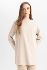 Defacto Kadın Long Sleeve Tunic B3552Ax - Açık Kahve