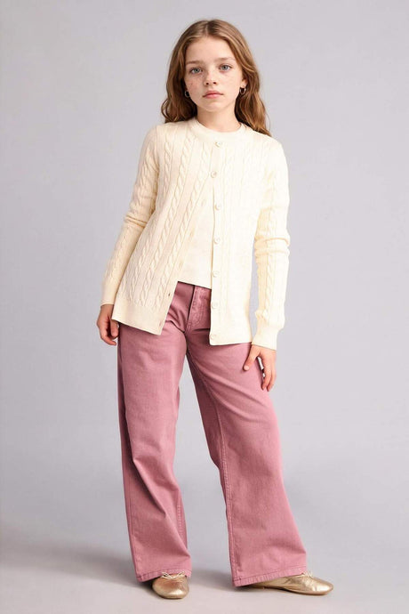 Defacto Çocuk Cardigan G6979A8 - Ekru