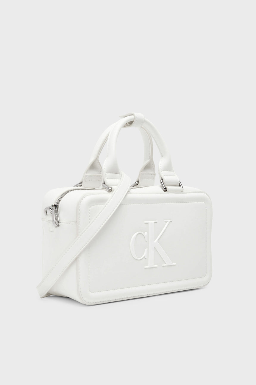 Calvin Klein Kadın BOLD CK BAULETTO CROSSBODY LV04F3411G - Beyaz
