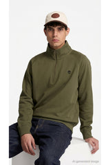 Timberland Erkek Exeter River Yarım Fermuarlı Sweatshirt TBC0YHB9AIE1 - Koyu Haki