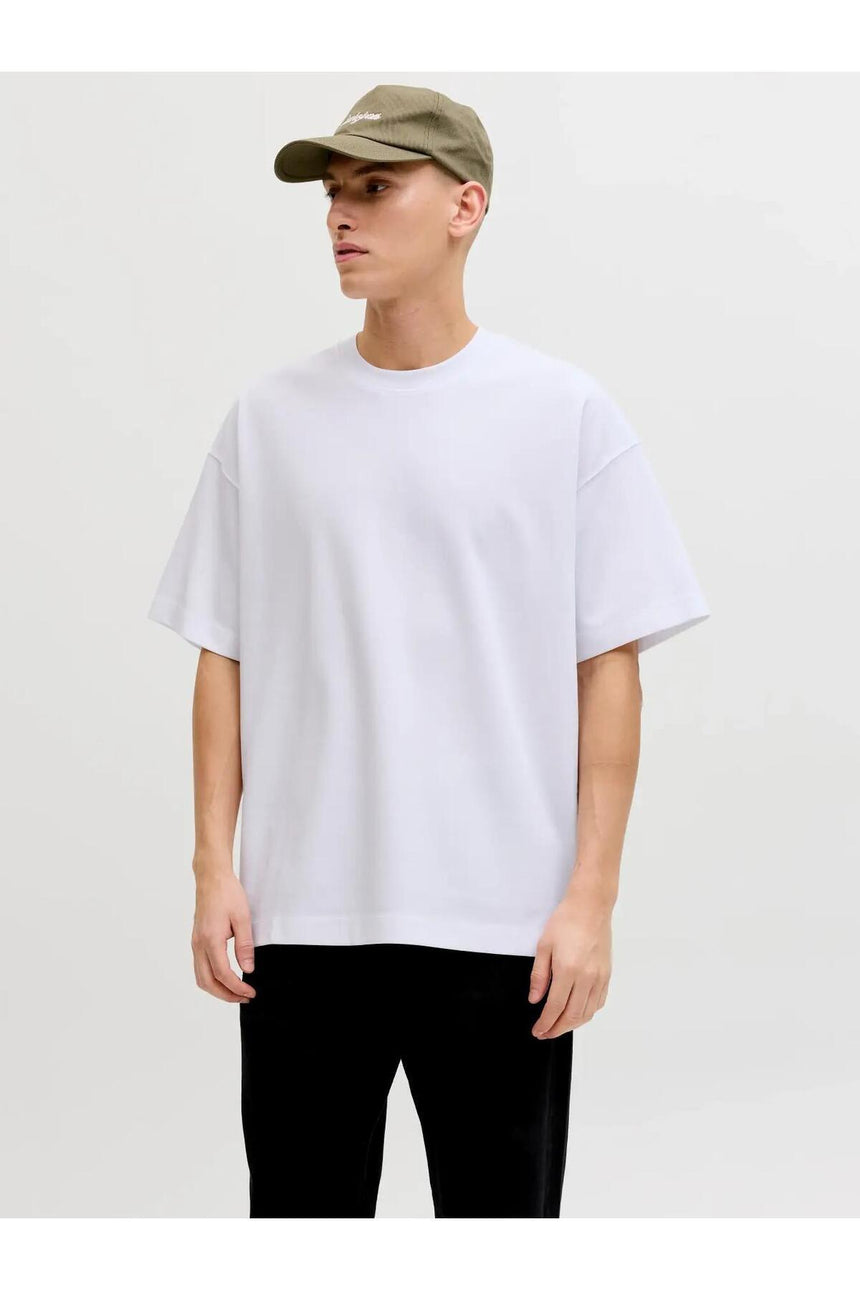 JACK&JONES JJEBARRON TEE SS O-NECK NOOS 12298906 - Beyaz
