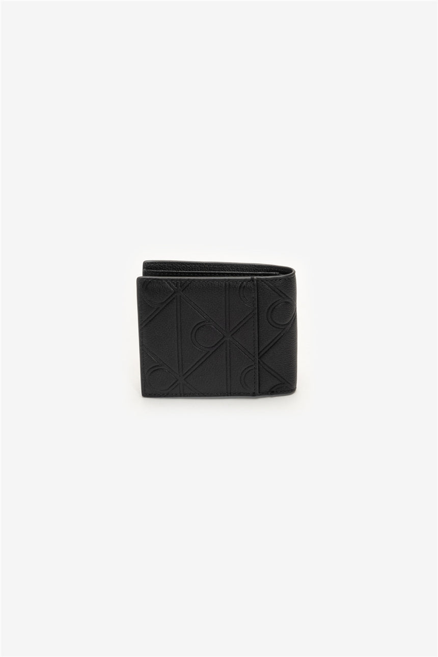 Calvin Klein Erkek XL EMBLEM AOP EMBSS EW BILLFOLD LV04D1177G - Siyah