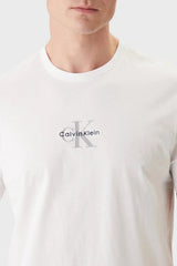 Calvin Klein Erkek SS 30S MICRO MONOLOGO GRAPHIC TE LV04RB866G - Beyaz