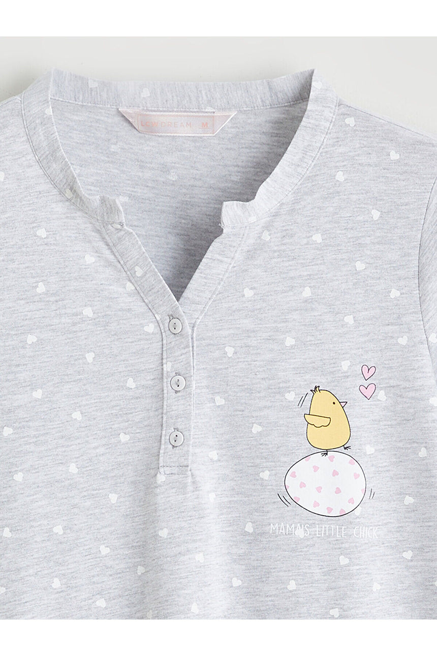 LC Waikiki Kadın Hamile Pijama Takımı S6HJ40G8 - Gri
