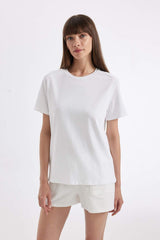 DeFacto A9428AX Kadın T-Shirt - Beyaz