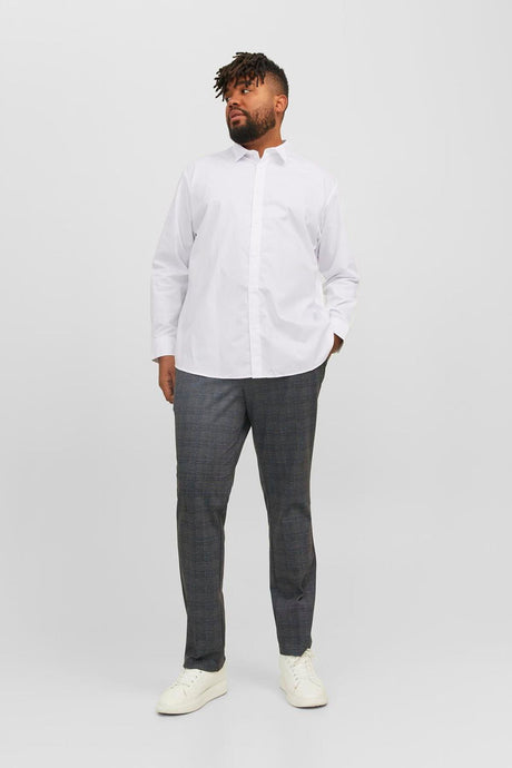JACK&JONES PLUS JJJOE SHIRT LS PLAIN NOOS PLS 12200623 - Beyaz