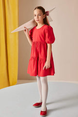 Defacto Çocuk Woven Dress B6927A8 - Kırmızı