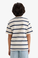 Defacto Çocuk Short Sleeve T-Shirt D7864A8 - Çivit Mavisi