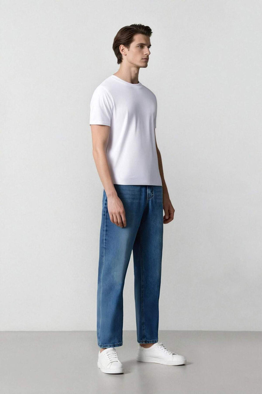 DeFacto Erkek Wide Leg Jean Pantolon B5783AX - Mavi