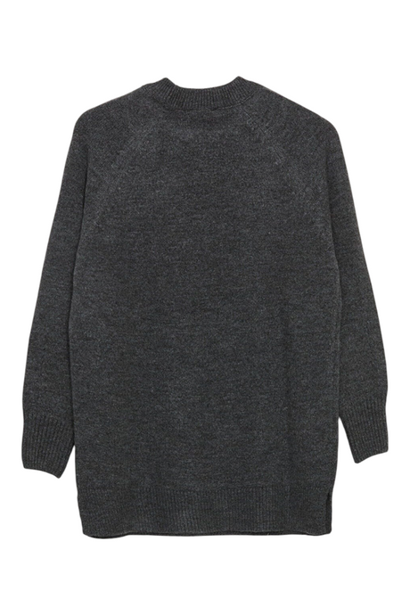 Sporline LC Waikiki koyu gri renkli, oversize kesim, polyester ve pamuk karışımlı kadın tunik