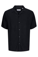JACK&JONES JJEJEFF SOLID RESORT SHIRT S/S SN PLS 12269094 - Siyah