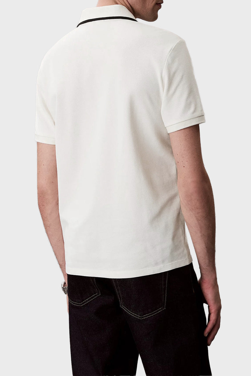 Calvin Klein Erkek SS TIPPED ZIP PIQUE POLO LV04LF214G - Beyaz