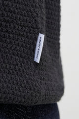 JACK&JONES PLUS JJERYDER KNIT CREW NECK SN PLS 12298715 - Siyah