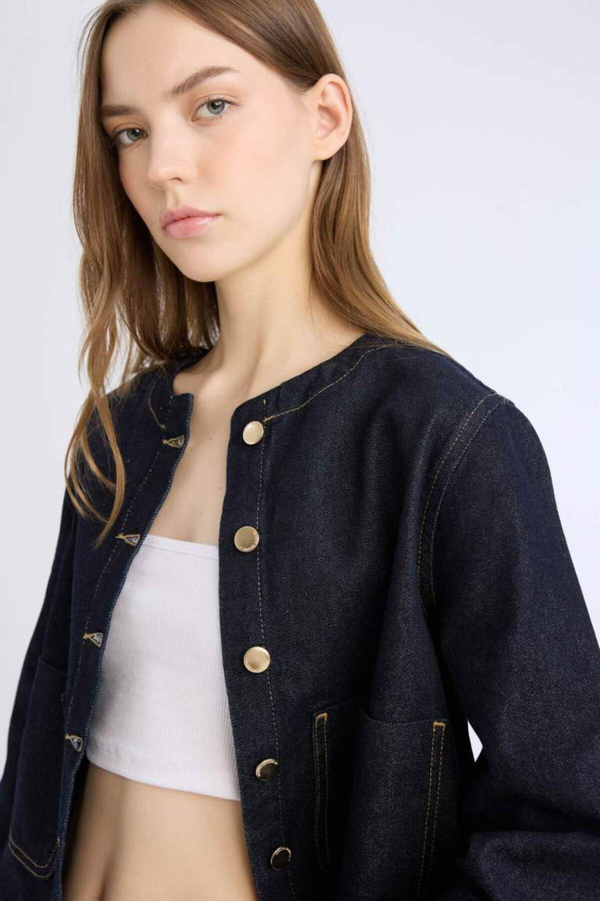 Defacto Kadın Jacket D5153Ax - Koyu Mavi
