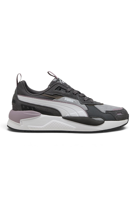Sporline Puma X-Ray 3 SD kadın sneaker, gri ve beyaz renkli, süet ve file detaylı günlük spor ayakkabı