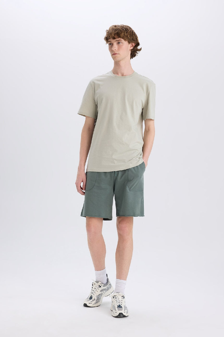 Defacto Erkek T-Shirt V7699Az - Açık Haki Yeşili