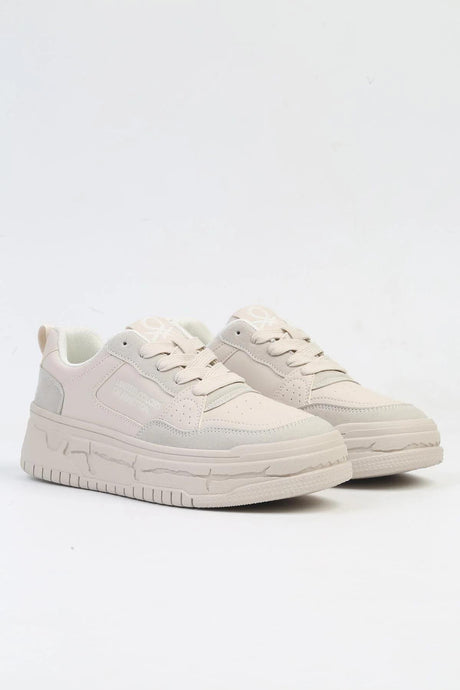 benetton bayan spor ayakkabı bnı-10281 - Bej