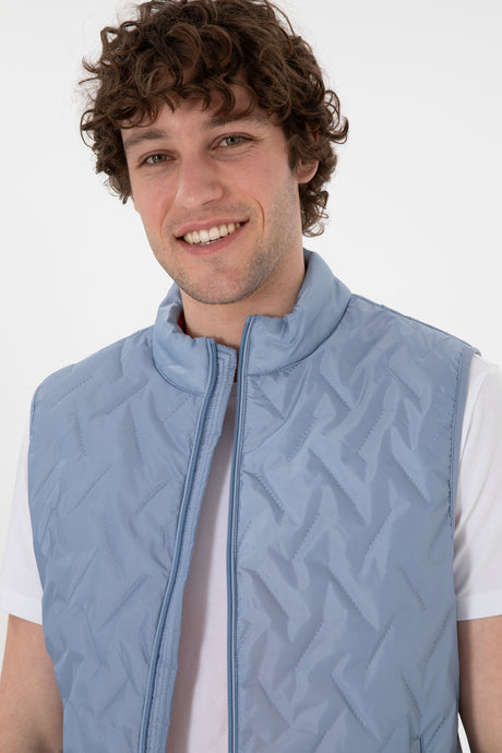US POLO ASSN ERKEK DOKUMA YELEK 2101028 - Mavi