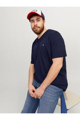 Jack & Jones Paulos Erkek Büyük Beden T-Shirt 12253778 - Koyu Lacivert