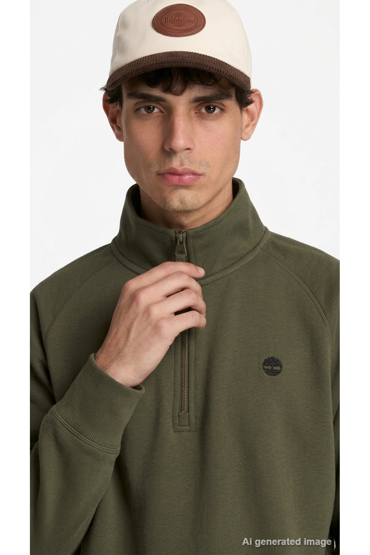 Timberland Erkek Exeter River Yarım Fermuarlı Sweatshirt TBC0YHB9AIE1 - Koyu Haki